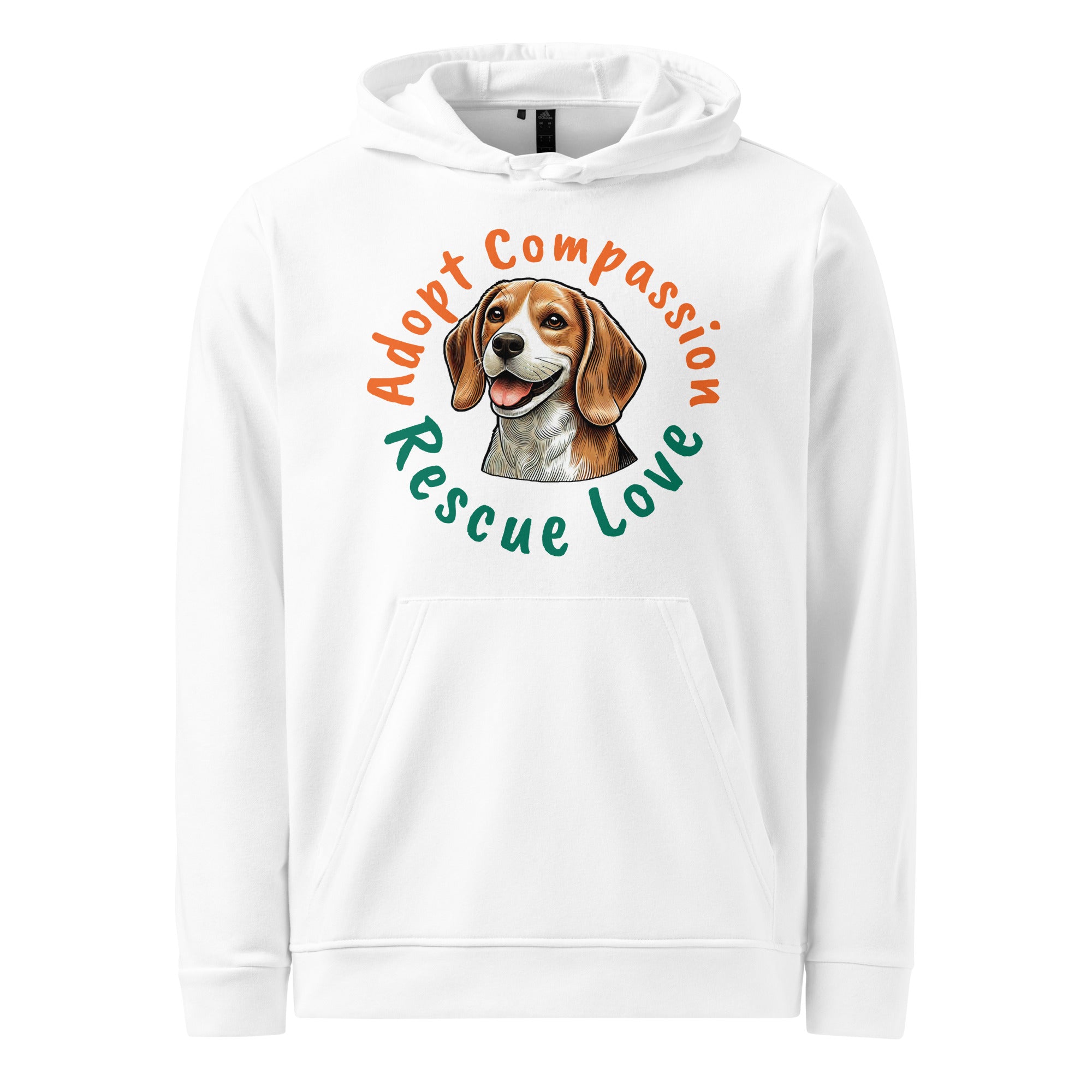 Kindness Ranch "Adopt Compassion, Rescue Love" adidas fleece hoodie