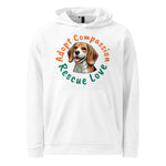 Load image into Gallery viewer, Kindness Ranch &quot;Adopt Compassion, Rescue Love&quot; adidas fleece hoodie
