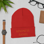 Load image into Gallery viewer, Kindness Ranch &quot;Adopt Compassion, Rescue Love&quot; Cuffed Beanie
