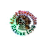 Load image into Gallery viewer, Kindness Ranch &quot;Adopt Compassion, Rescue Love&quot; Holographic stickers
