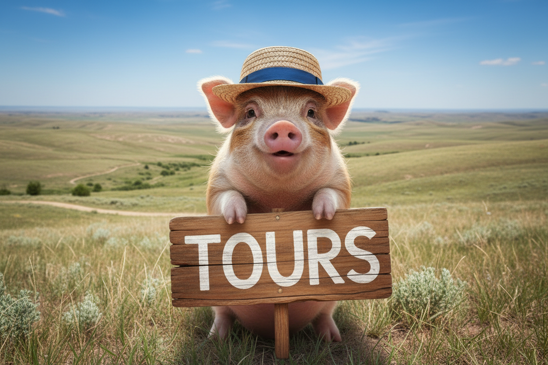 Please locate the pig in rolling hills of eastern Wyoming