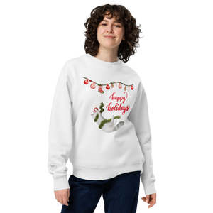 Cat 'Happy Holidays' Eco-Sweatshirt