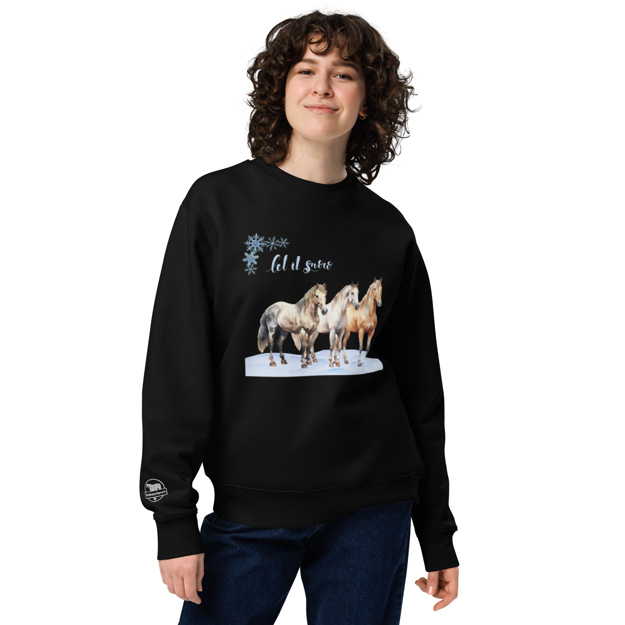 Horses 'Let It Snow' Holiday Eco-Sweatshirt